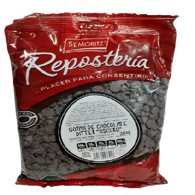ST. MORITZ GOTAS CHOCO. BITTER 500 g
